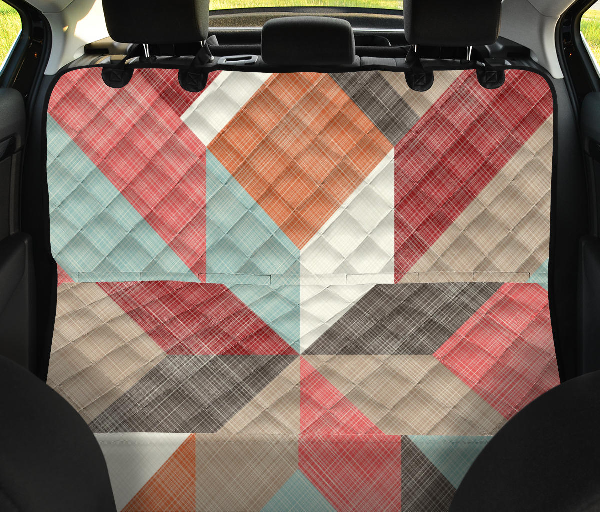 Abstract Diagonal Car Back Seat Pet Cover