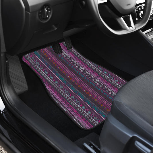 Purple Boho Stripes Decor CL Car Floor Mats