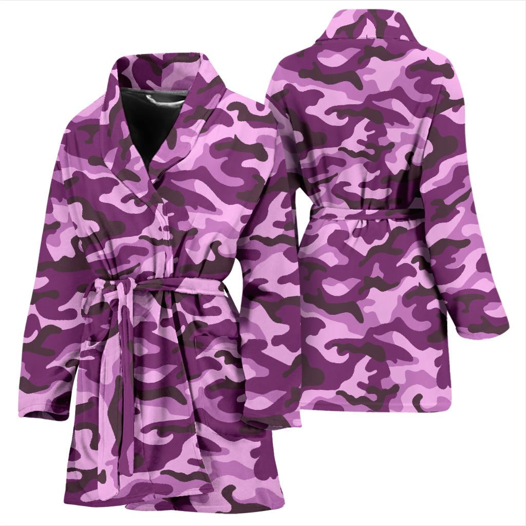 Womens Purple Camouflage Bath Robe