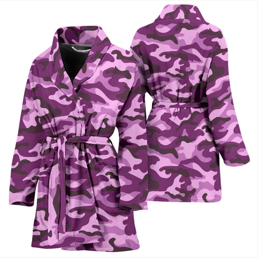 Womens Purple Camouflage Bath Robe