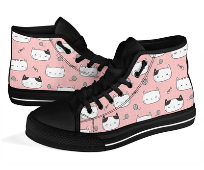 Kawaii Cat Shoes - Black Sole High Top Shoes – product image 3