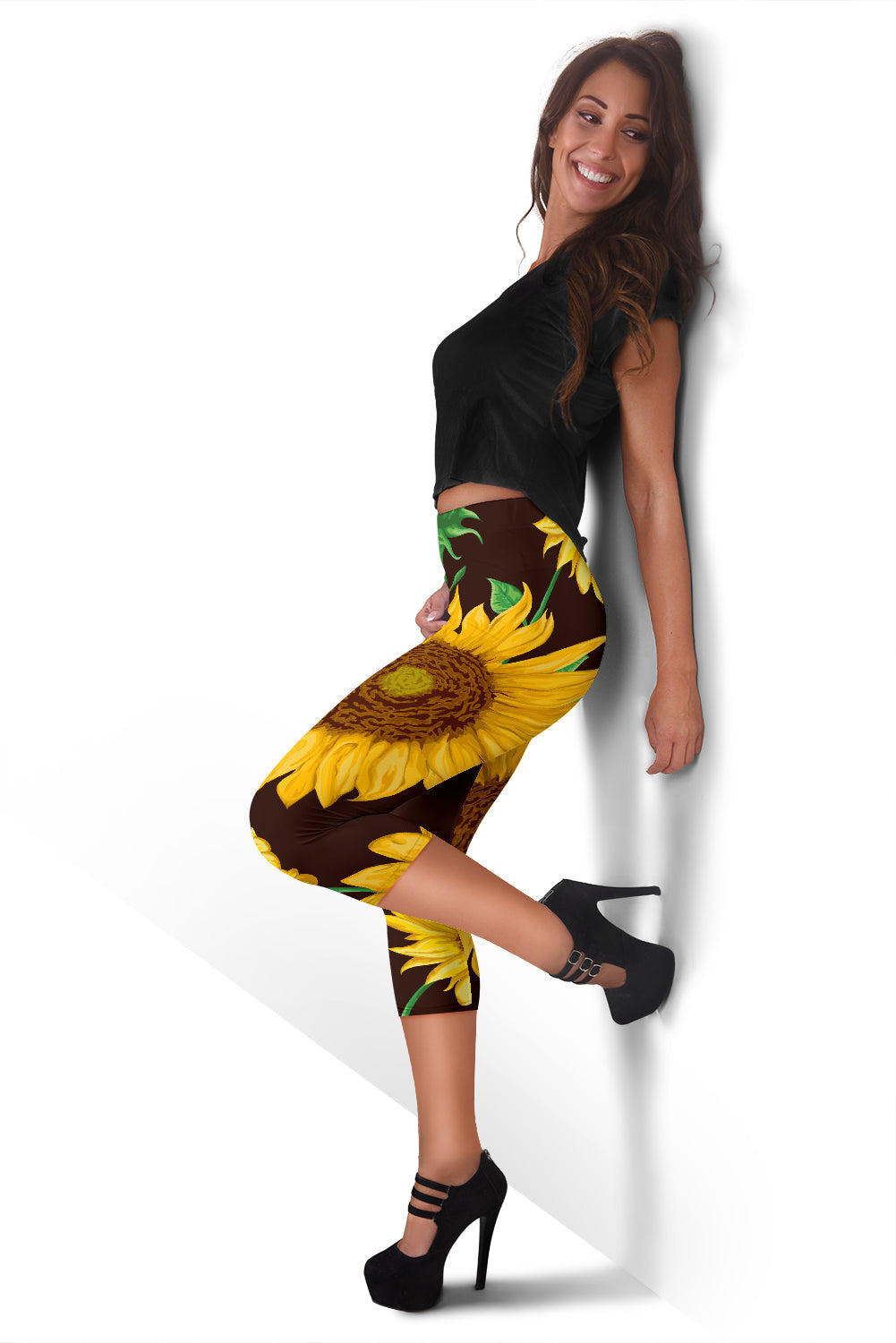 Sunflowers Capri Leggings