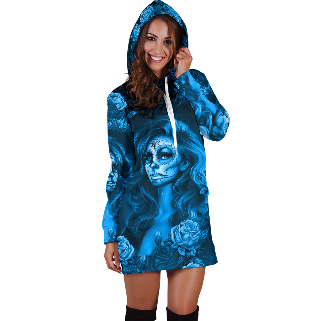 Calavera Blue - Hoodie Dress