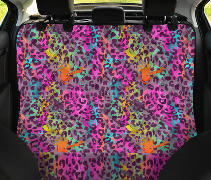 Pink Leopard Print Car Back Seat Pet Cover