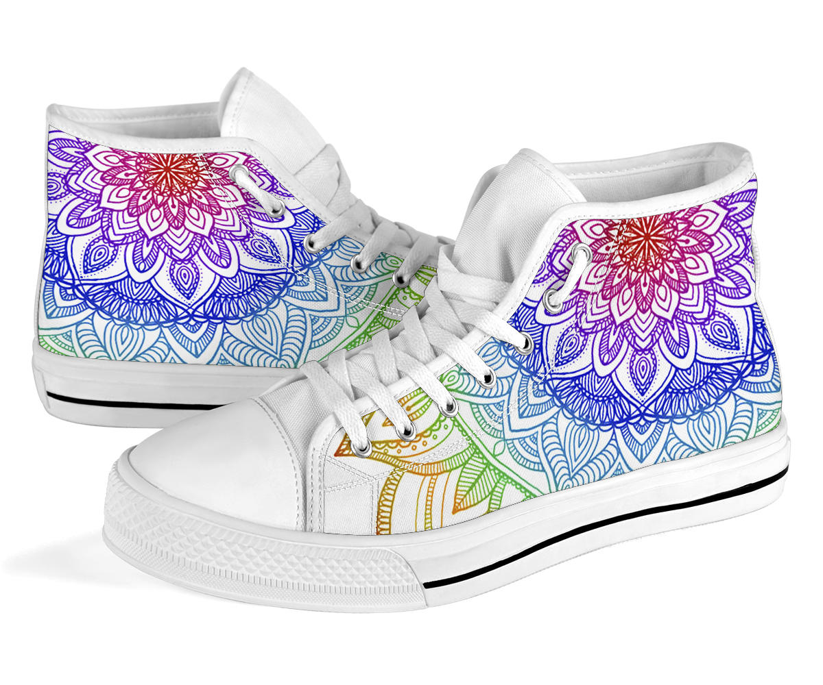 Rainbow Mandala High Top Shoes – product image 3