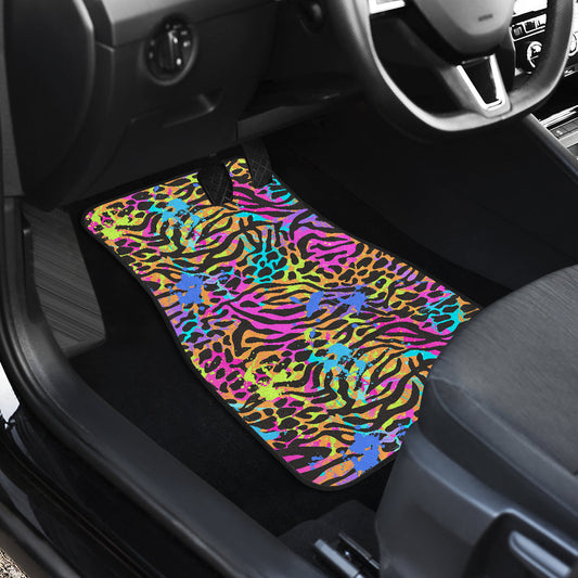 Colorful Abstract Animal Print Car Floor Mats