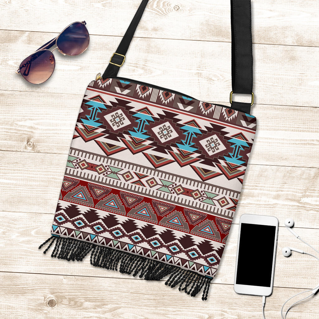 Brown Boho Aztec Crossbody Bag