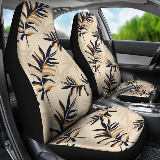 Beige Leaves 2 Car Seat Covers