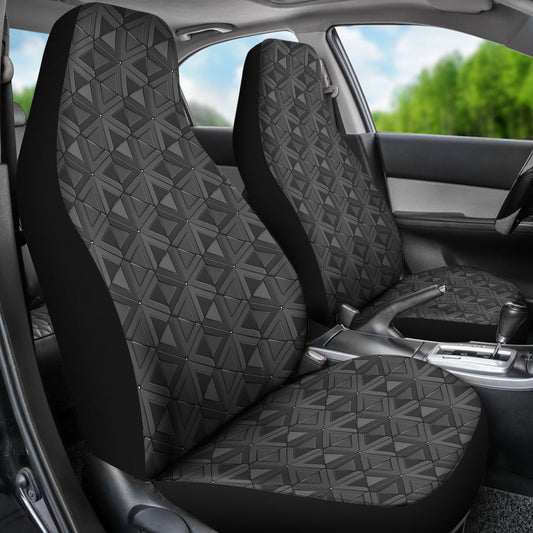 Dark Grey Abstract Pattern Car Seat Covers