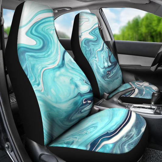 Light Green Teal Marble Car Seat Covers