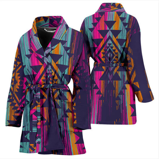 Womens Colorful Boho Aztec Bath Robe