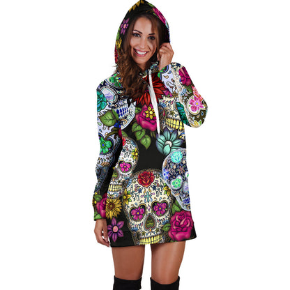 Sugar Skull - Hoodie Dress