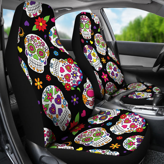 Colorful Sugar Skulls Car Seat Covers