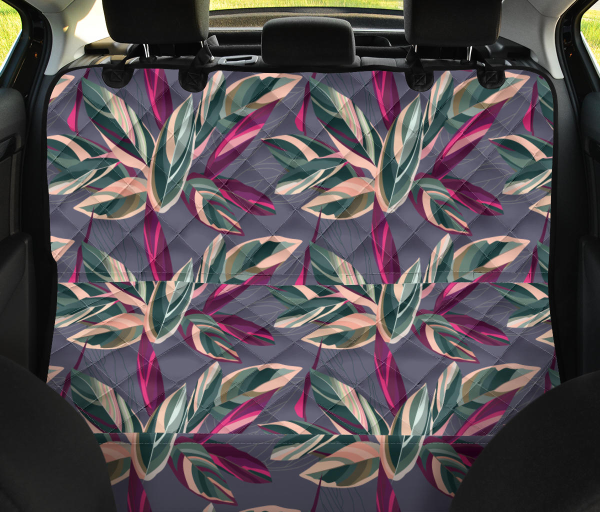 Floral Leaves Car Back Seat Pet Cover