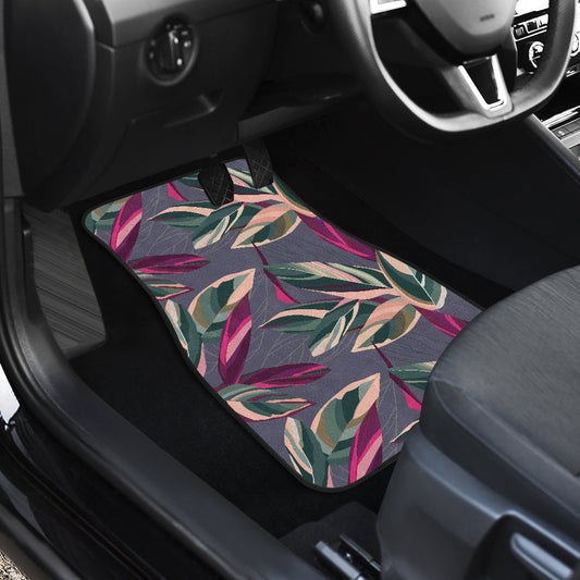 Floral Leaves Car Floor Mats