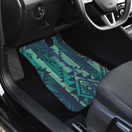 Green Boho Streaks Car Floor Mats