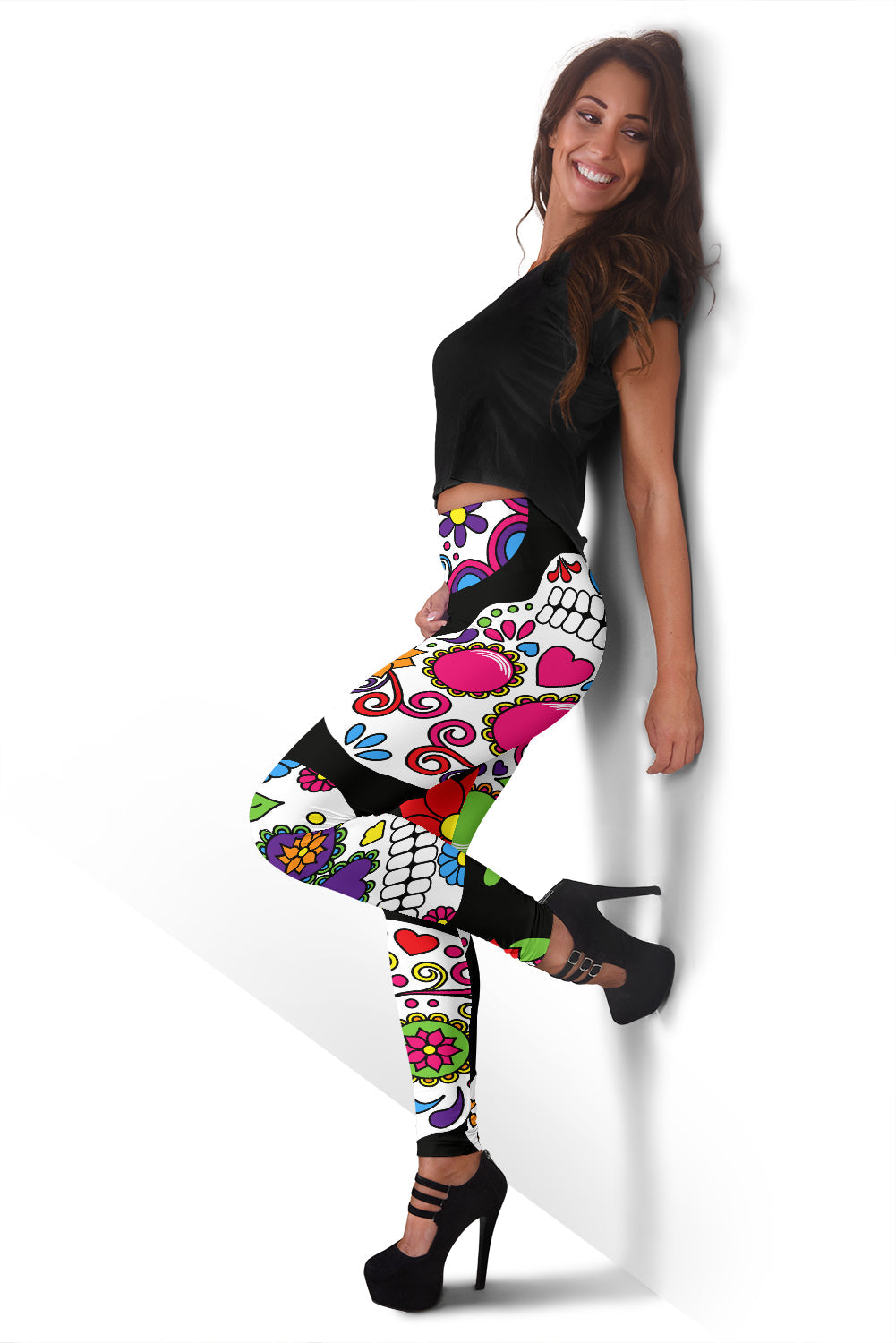 Colorful Sugar Skulls leggings