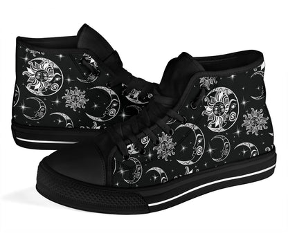 Sun and Moon Shoes - Black Sole High Top Shoes – product image 3
