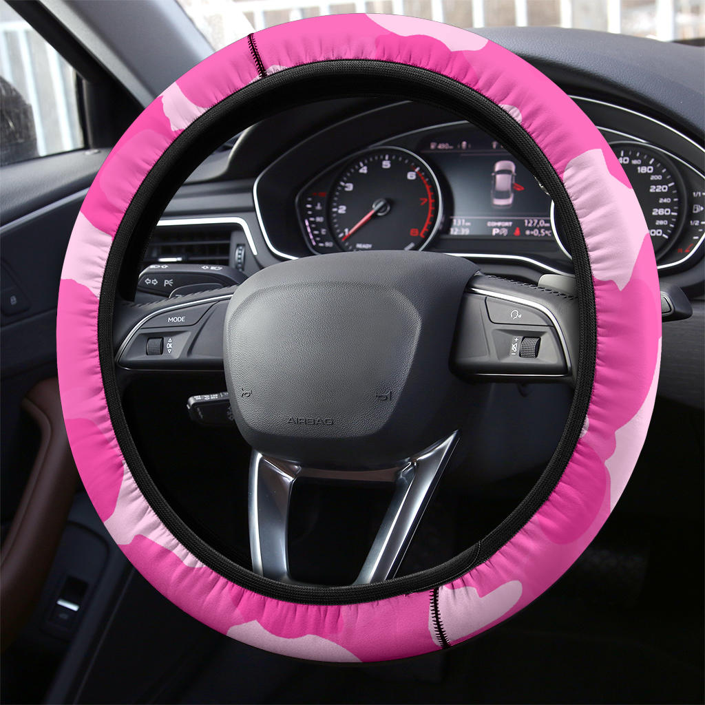 Pink Camouflage Steering Wheel Cover