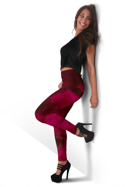 Red Tie Dye Grunge Leggings