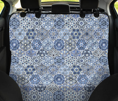 Blue Mandalas Honeycomb Car Back Seat Pet Cover