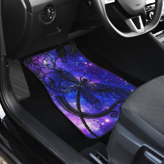 Purple Floral Dragonfly Car Floor Mats