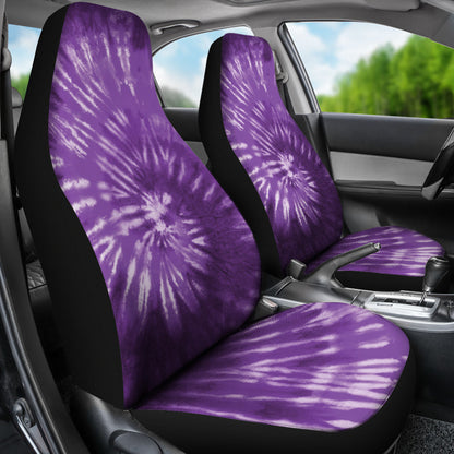 Purple Tie Dye Spiral Car Seat Covers