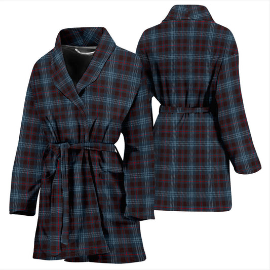 Womens Blue Plaid Bath Robe