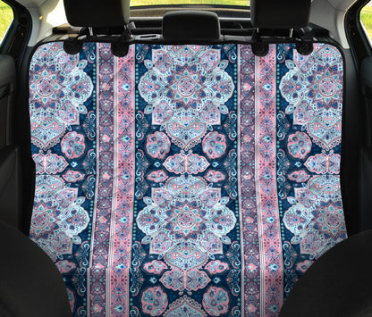 Pink Persian Print Car Back Seat Pet Cover
