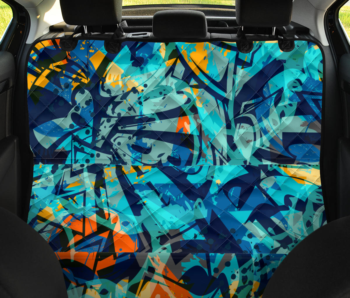 Colorful Abstract Graffiti Car Back Seat Pet Cover