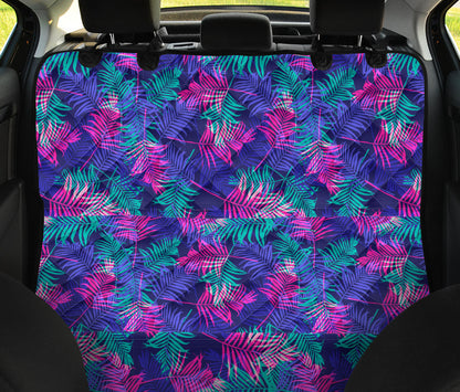 Blue Pink Plants Car Back Seat Pet Cover