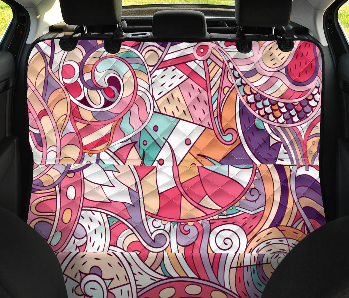 Colorful Decor Car Back Seat Pet Cover