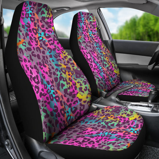 Pink Leopard Print Car Seat Covers