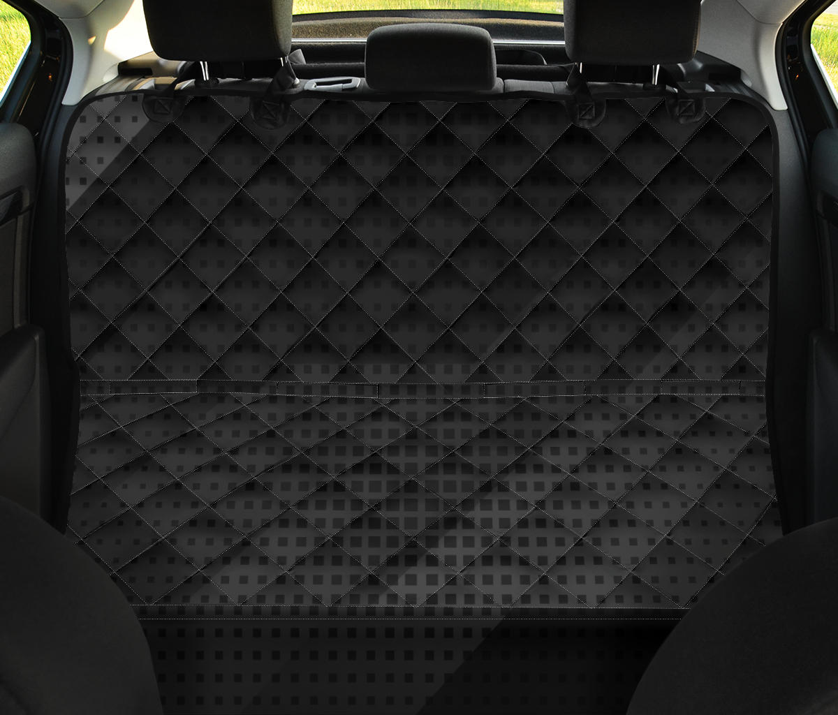 Dark Grey Abstract Car Back Seat Pet Cover
