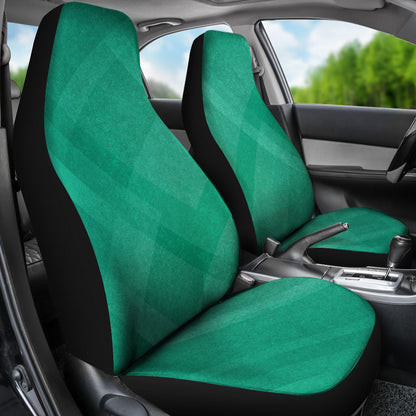 Green Abstract Angles Printed Car Seat Covers