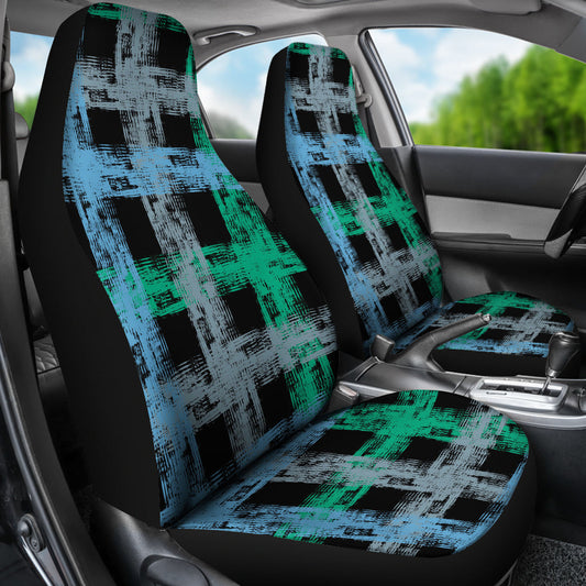 Abstract Plaid Car Seat Covers