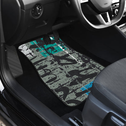 Grey Blue Abstract Car Floor Mats