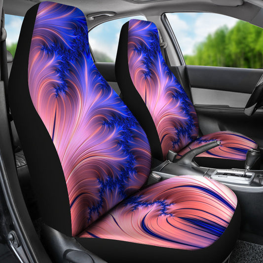 Blue Peach Abstract Car Seat Covers