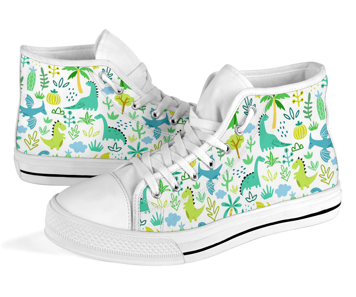 Green Kawaii Dinosour High Top Shoes – product image 3
