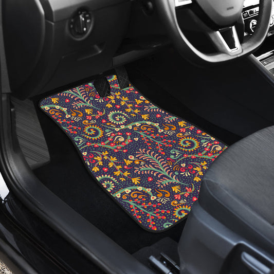 Colorful Floral Decor Car Floor Mats