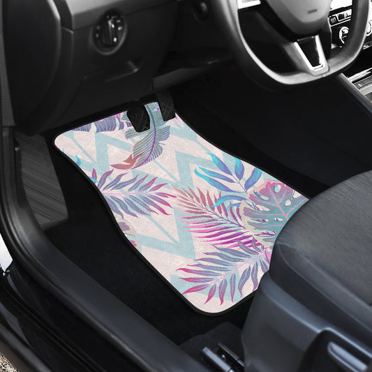 Pink Leaves Car Floor Mats