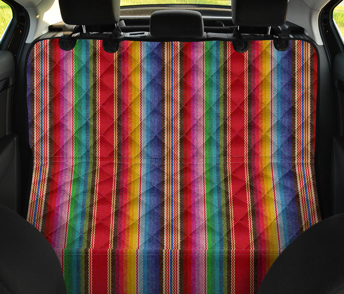 Rainbow Strpes Car Back Seat Pet Cover