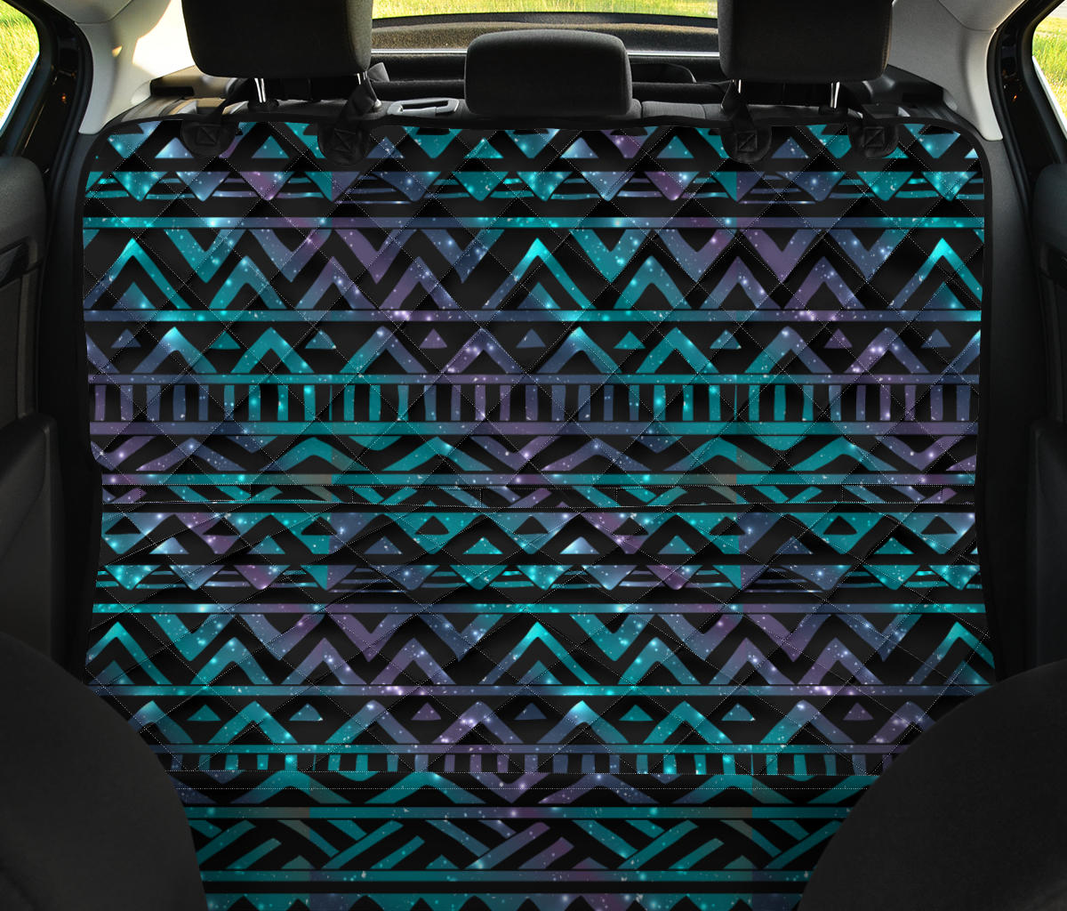 Black Tribal Car Back Seat Pet Cover