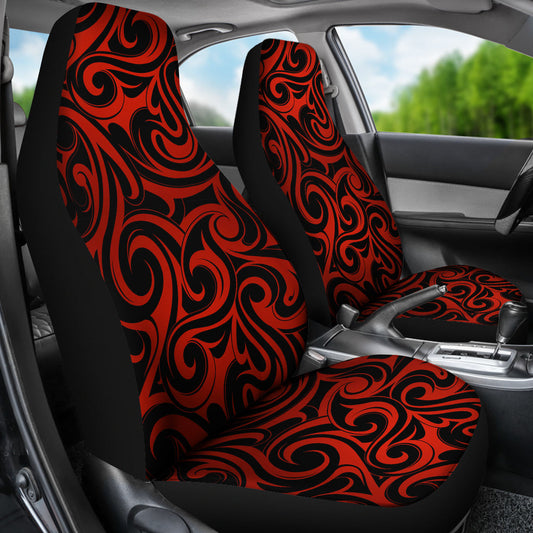 Red Tribal Swirls Car Seat Covers