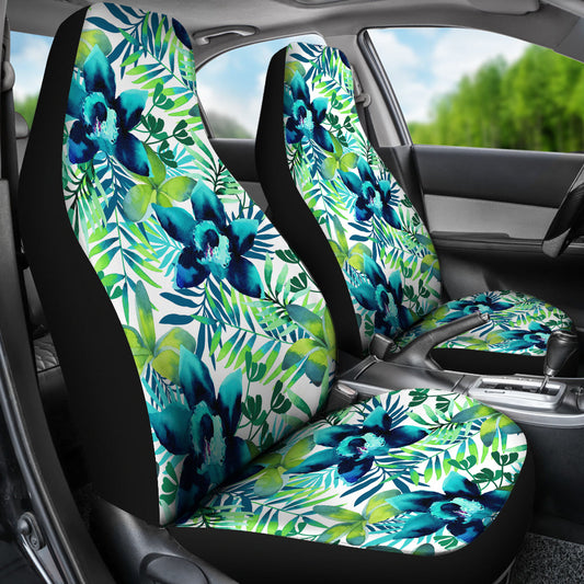 Green Flowers Car seat Covers
