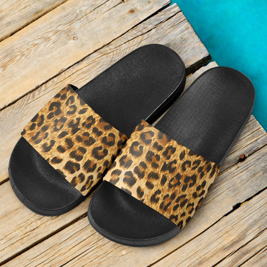 Leopard Print Slide Sandals