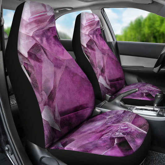 Purple Crystal Abstract Car Seat Covers