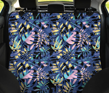 Blue Yellow Leaves Car Back Seat Pet Cover