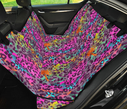 Pink Leopard Print Car Back Seat Pet Cover