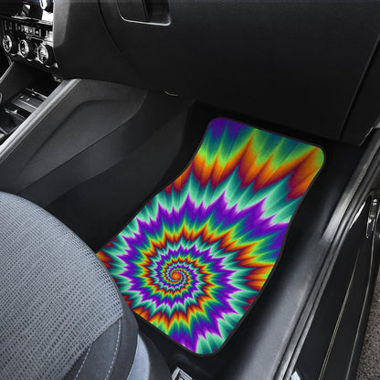 Colorful Psychedelic Spiral Car Floor Mats